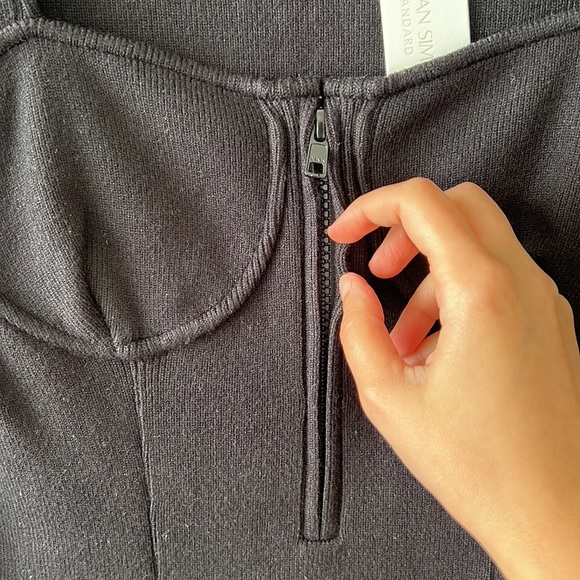 Jonathan Simkhai Standard Pia Bustier Ribbed Mini Dress in Black Size M - Picture 12 of 12